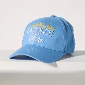 Anthropologie Coney Island Picnic Script Baseball Cap NWT